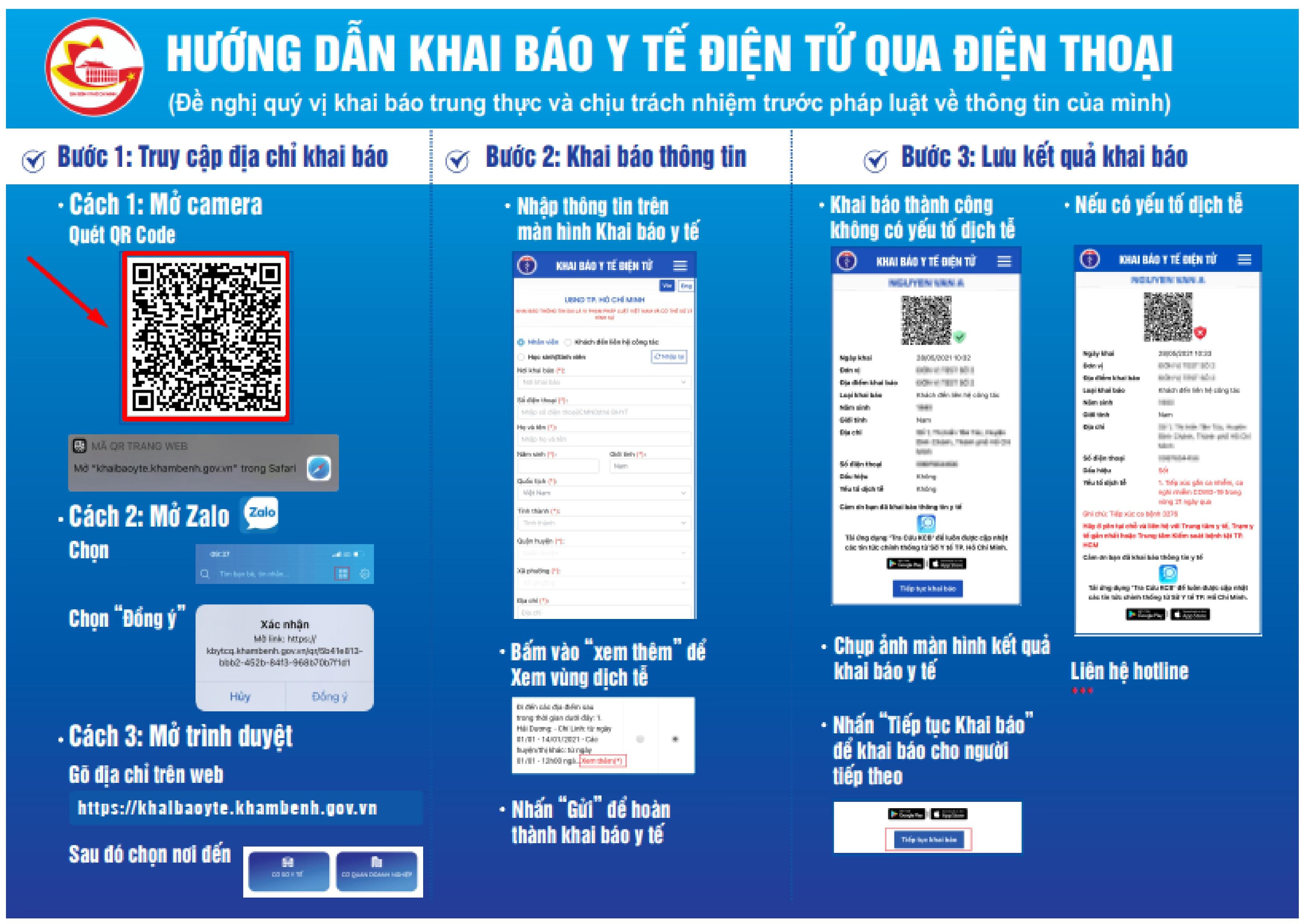 Image: Hướng dẫn khai báo y tế qua điện thoại 