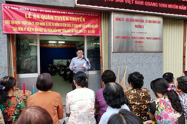 Image: Phường 9 tổ chức lễ ra quân tuyên truyền Cuộc vận động “Người dân TP. Hồ Chí Minh không xả rác ra đường và kênh rạch, vì Thành phố sạch và giảm ngập nước”