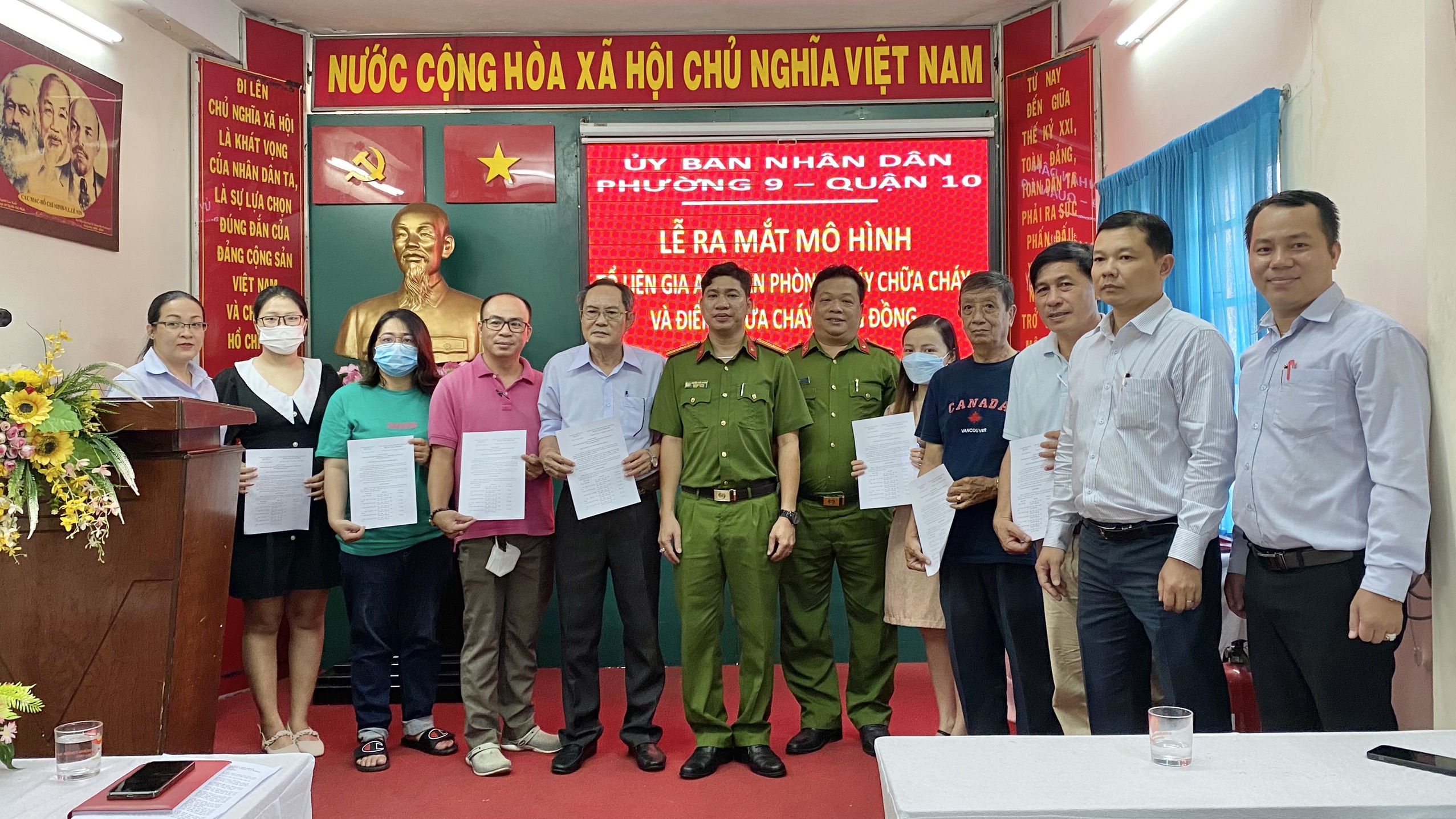 Image: Phường 9 Quận 10 Ra mắt mô hình “Tổ liên gia an toàn phòng cháy chữa cháy và điểm chữa cháy công cộng” 